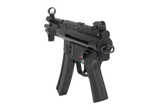 H&K SP5K PDW 9mm pistol features a roller delayed blowback design